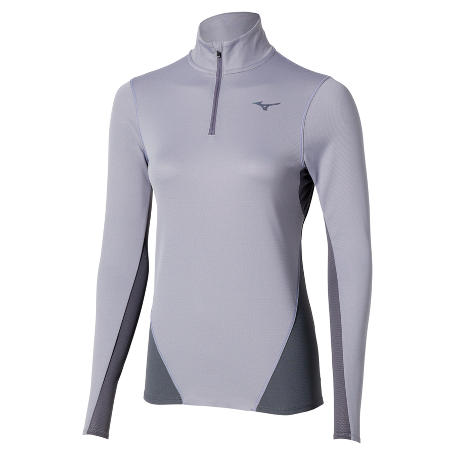 Mizuno Tech Thermal Charge Half Zip Long Sleeve Tee Quicksilver